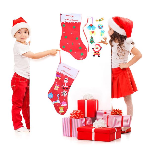 

new diy felt christmas socks with ornaments gift bags children xmas gifts merry christmas party decoration new year 2020