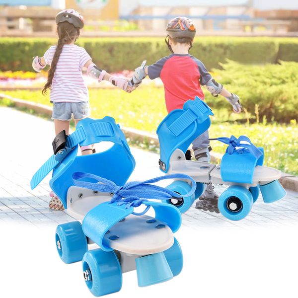 

girl boy kids skate shoes wear resistant fixed non slip outdoor adjustable portable children abs double row four wheel roller