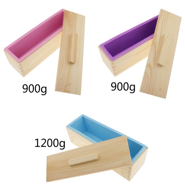 

гибкая прямоугольная мыло силикон буханка mold wood box для 900g / 1200g мыловарения принадлежности другие ручной инструмент