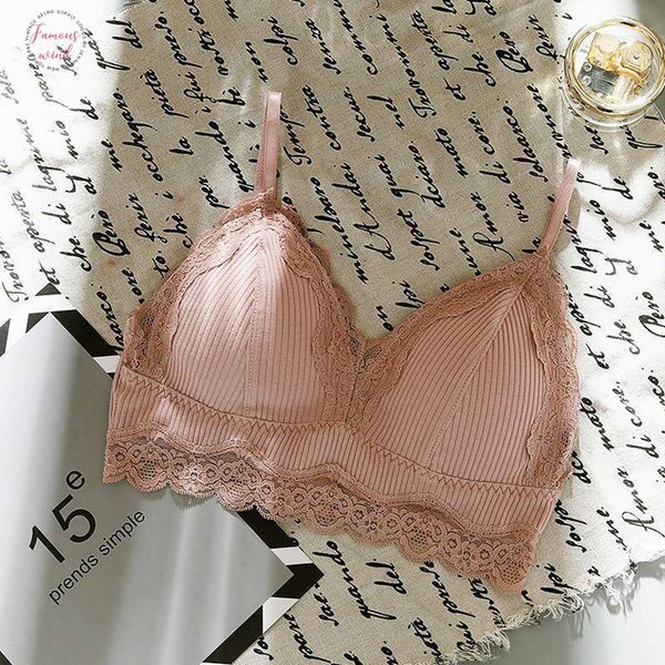 

lace women wireless padded seamless bra bra cotton lingerie breathable underwear drop shipping good quality, Red;black