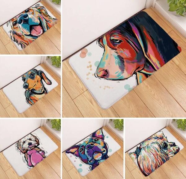 Cartoon Dog Door Mat Painting Dogs Print Carpets Anti Slip Floor