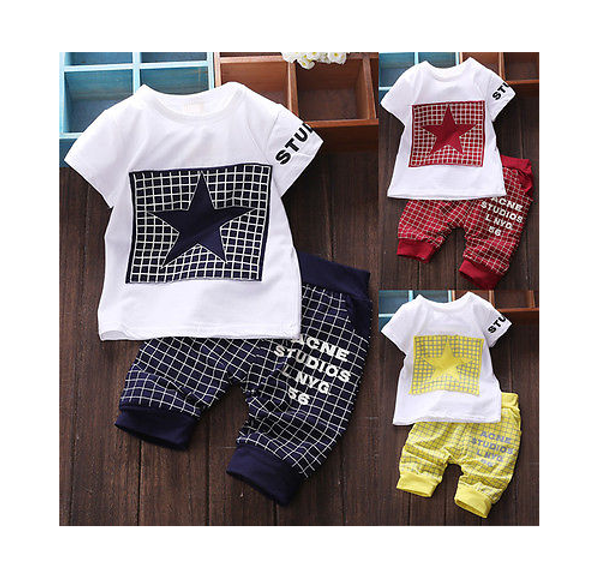 

Toddlers Baby Boys Girls Kids STAR T-shirt Tops+Long Pants Outfit Clothes Set