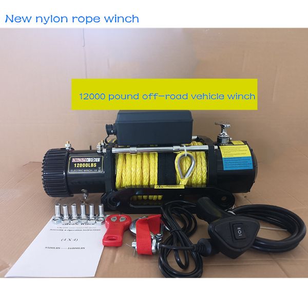 

12v/24v 12000 pounds of new nylon rope winch off-road winch electric with wireless remote control
