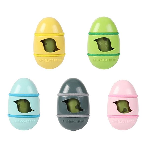 

portable pet dog waste garbage clean up bags carrier holder case egg-type dispenser box pets garbage box bags 2