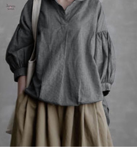 

2019 блуза womenvintage фонариков рукавом v шеи топы туники повседневный robe solid vintage blusas plus size, White