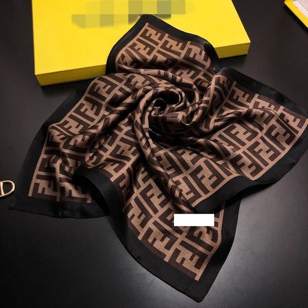 

2019 women scarf silk feeling hair neck scarves square brand office printing l waiter flight attendants, Blue;gray