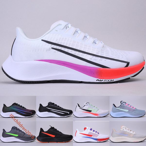 

pegasus 37 flyease white multi-color men women running shoes be true black obsidian mist outdoor sneakers size 5.5-11