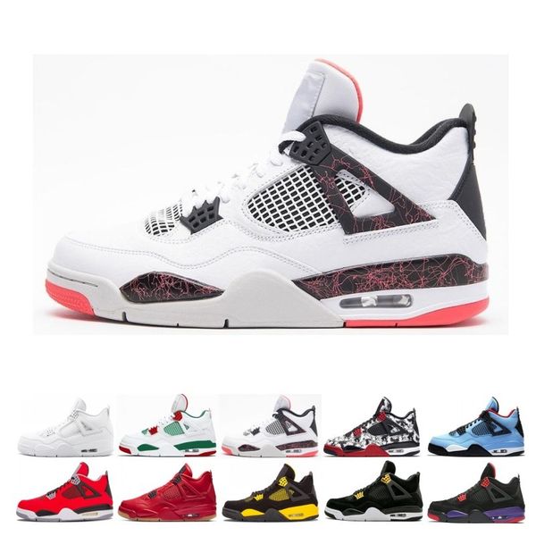 

4 Tattoo Singles Day Travis Scotts Cactus Jack Raptors Mens Basketball Shoes 4s White Cement Royalty men sports sneakers designer trainers