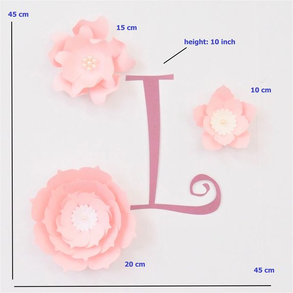 

cardstock pink ivory fleur diy paper flowers rose letter kit for nursery wall deco baby shower birthday backdrop