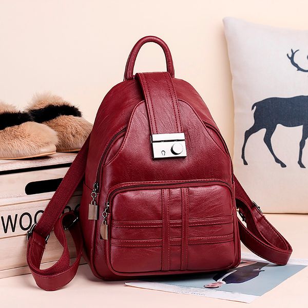 

bags for women 2019 vintage soft leather school bags for teenage girls fashion small backpack bags designer