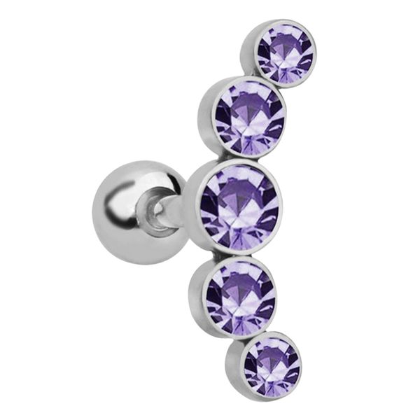 

curve crystal cz stud earrings upper ear conch stud piercing, Slivery;golden