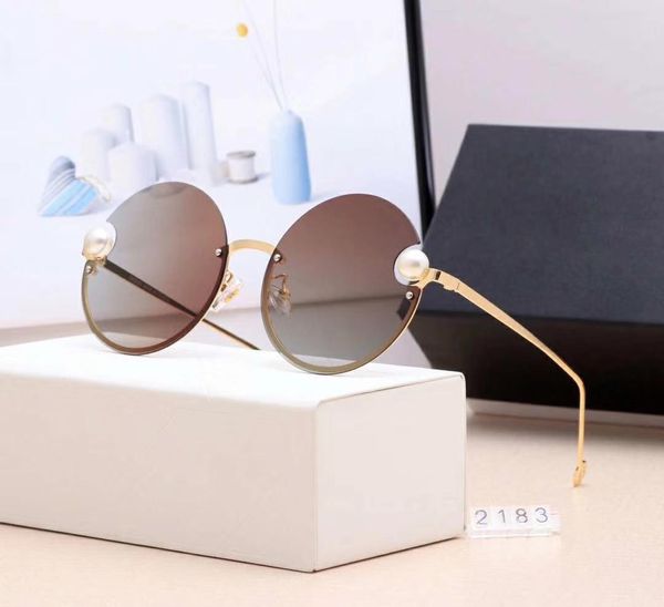 

wholesale-sunglasses fashion designer sunglasses womens pearl luxury sunglasses stylish sunglasse glass uv400 5 colors model c2183 with box, White;black