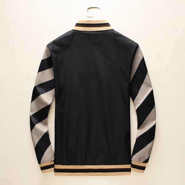 

designer jacket men's brand coat simple fashion jacket hit color stand collar jacket luxury casual wear youth college m-3xl wholesale, Black;brown