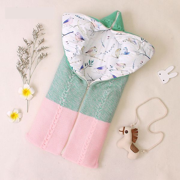 

2020 autumn winter baby sleeping bag newborn envelope thickened zipper anti-kick sleeping bag infant clothing 0-1 year, Blue;red
