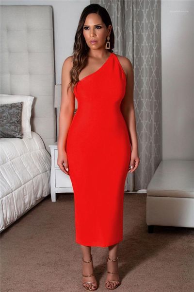 

designer bodycon dresses one shoulder solid color skinny zipper slim dresses sleeveless club party dresses womens summer, Black;gray