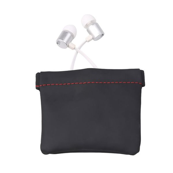 

earphone bag pu leather case carrying pouch store package accessories