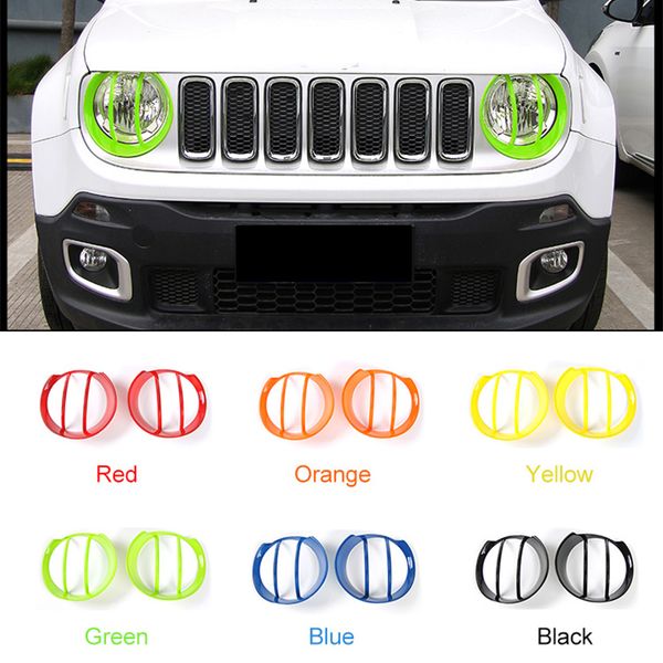 

abs car front head lamp cover decoration fram for jeep renegade 2016 2017 2018 exterior accessories