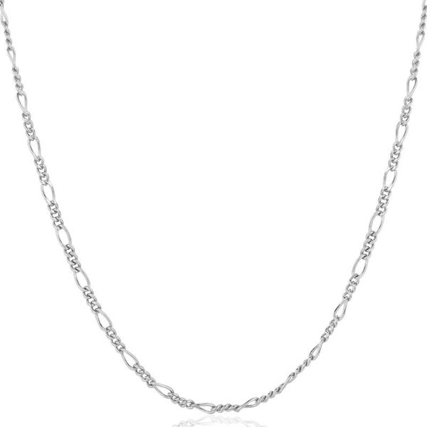 

35cm-90cm thin white gold color figaro chain choker short necklaces for women girls boys kids baby children mens jewelry kolye, Silver