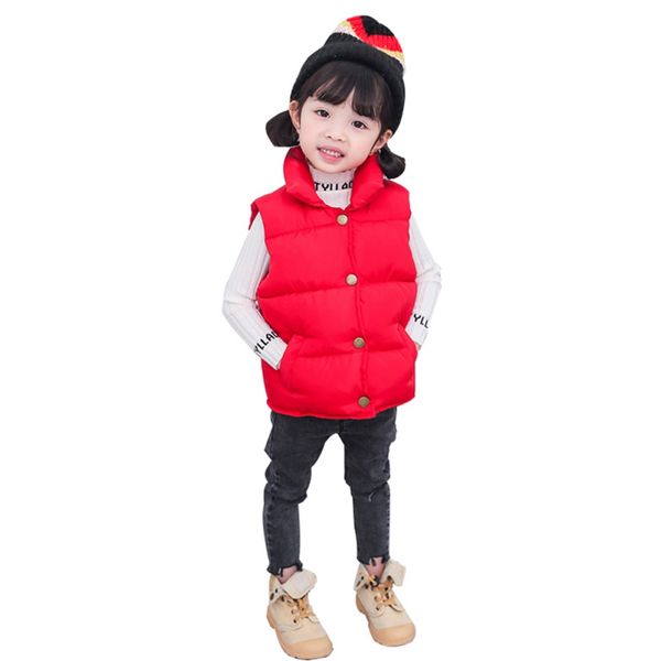 

multicolor new kids vest autumn winter waistcoat boys and girls fashion casual thick warm outerwear coats stand collar coat x, Blue