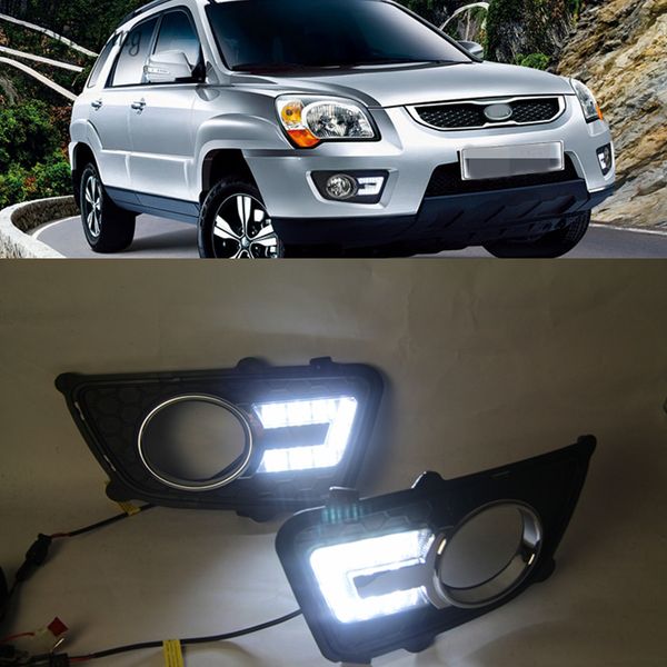 

car flashing 1 set for kia sportage 2008 2009 2010 2011 2012 2013 12v led drl daytime running light daylight fog lamp head light