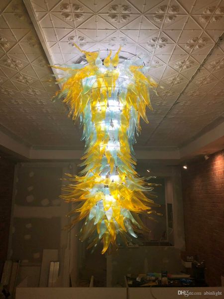 

zhongshan manufactory hand blown murano glass chandelier light fixture 110/120/220/240v long big modern led flower chandelier