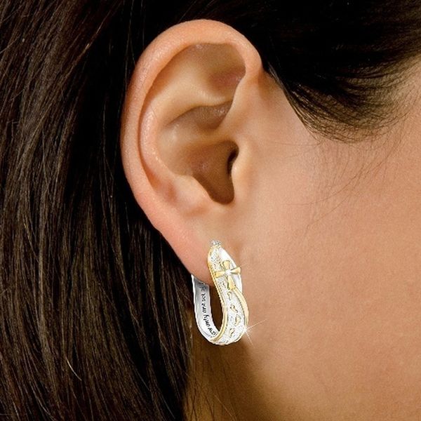 

classic design silver color wedding hoop earrings for women fashion jewelry design gift accessories, Golden;silver