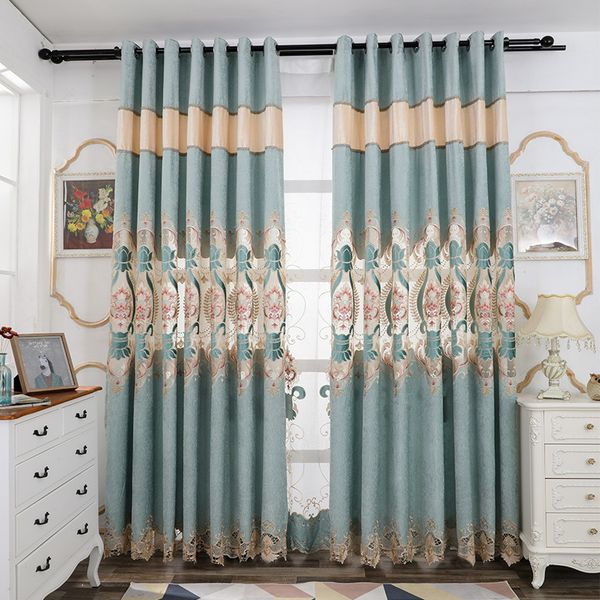 

new chenille openwork embroidery curtains for living dining room bedroom