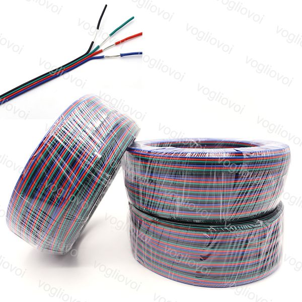 

кабель 4pin кабель для rgb переменчивый цвет 5050 3528 2811 прокладка водить 100m / lot 100м long rgbw провод медный 22awg dhl