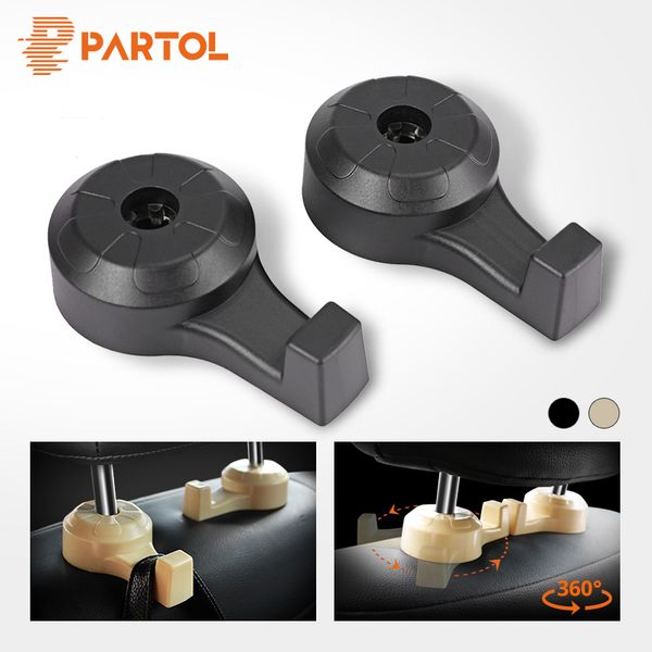 

partol 2pcs automobile seat back headrest hooks can be hidden car interior accessories for bags umbrella cargo organize hangers