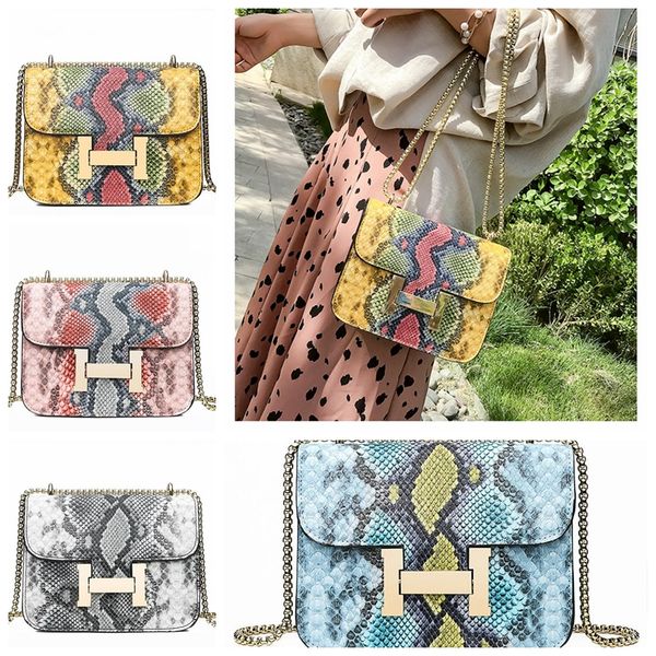 

new lock single shoulder diagonal handbag 2019 snake skin pattern fashion pu commuter handbag shoulder bags
