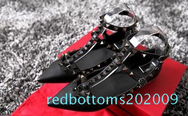 

2019 женин нао оѬоконене toe flat мода женка обђв заклепки из нађѬалной, Black