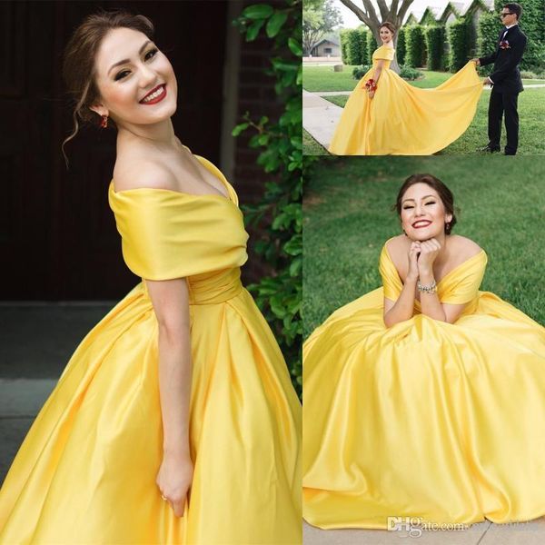 

2020 yellow ball gown plus size prom dresses off shoulder sleeveless formal party pageant dress evening wear, Black