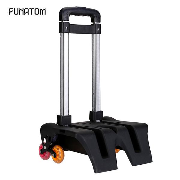 

aluminum alloy pull rod bracket roll cart kid trolley for backpack and school bag luggage for children 6 wheels expandable rod