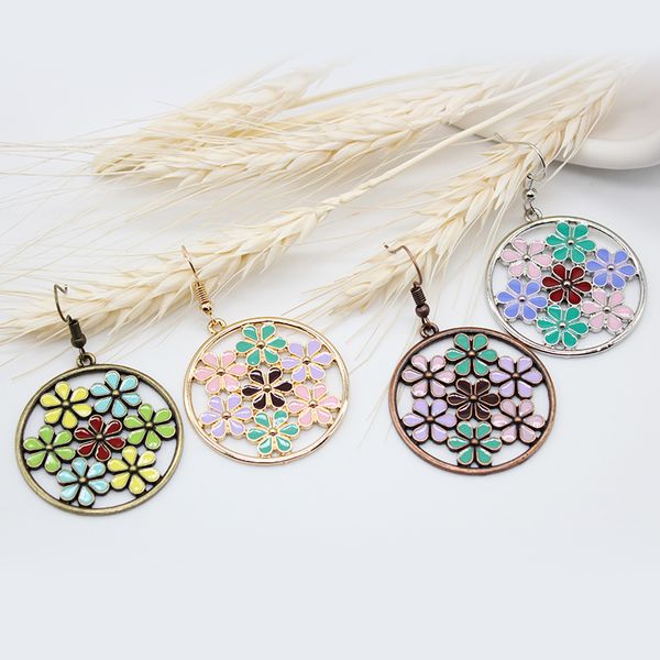 

circle earrings for ladys hanging gift to friends party miss manni, Golden;silver