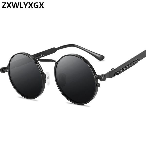 

vintage punk style sunglasses men retro round metal frame women sun glasses fashion eyewear gafas sol mujer uv400
