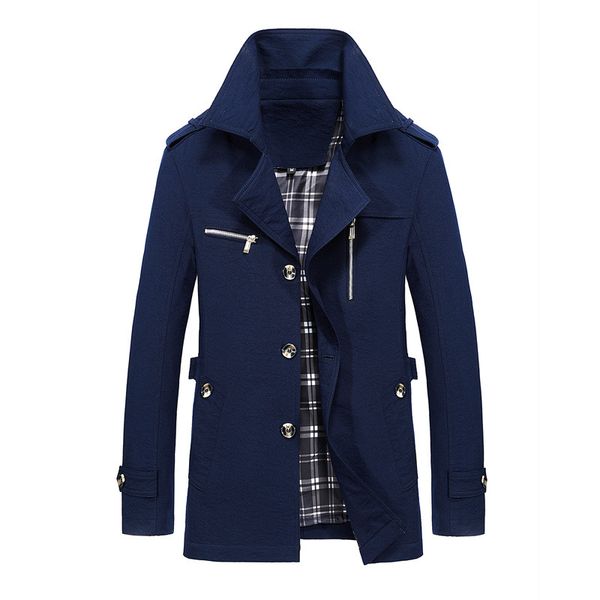 

men smart causal business jackets overcoats streetwear plus size -5xl spring autumn men long turn down casual trench coats, Tan;black