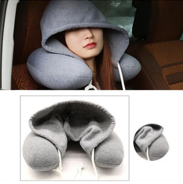 

u-shape headrest with cap 30x28cm memory foam neck pillow latex particle filler material travel office pillow home textile