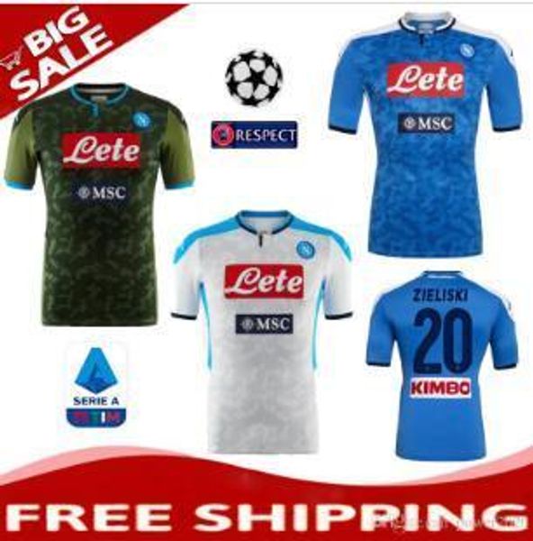 

2019 2020 serie a naples napoli home away soccer jerseys napoli blue football jerseys shirt 19 20 lozano hamsik insigne player shirt, Black;yellow