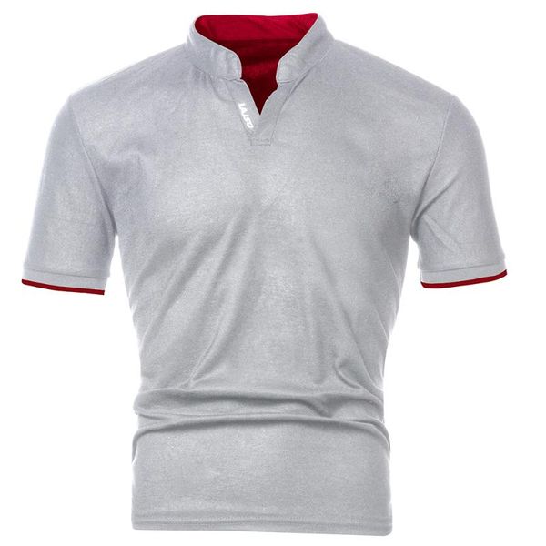 

summer solid color short sleeve men's shirts casual slim fit office business shirtsmandarin collar sport cotton breathable, White;black