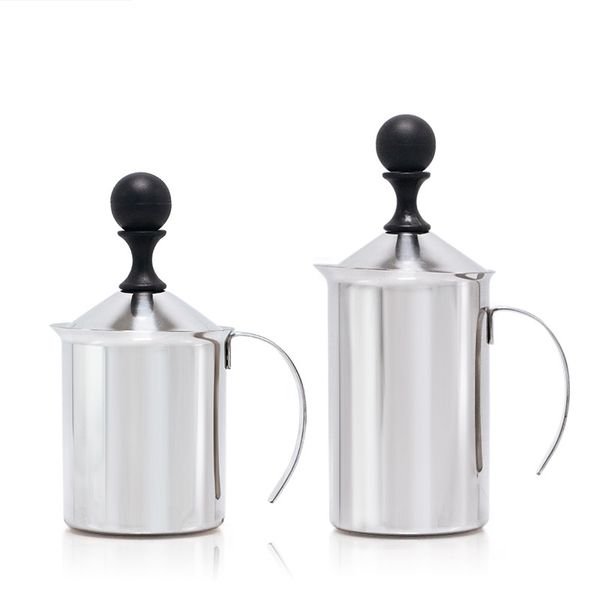 

400/600ml stainless steel double mesh milk jugs latte milk foam maker frother milk creamer coffee cappuccino barista