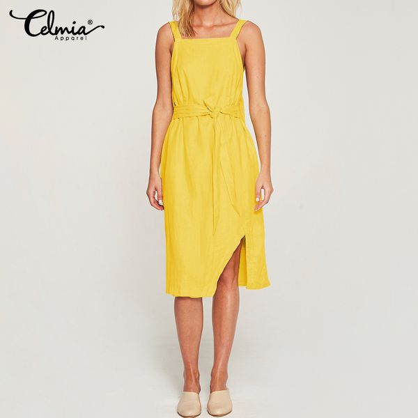 

celmia spaghetti straps summer long dress women's plus size sundress casual loose belted beach vestidos bohemian robe 5xl, Black;gray