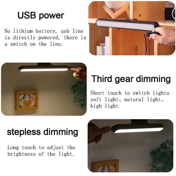 

factory wholesalenew arrival hanging magnetic wall lamp 5v usb chargeable led under cabinet light eye-protect stepless dimming n
