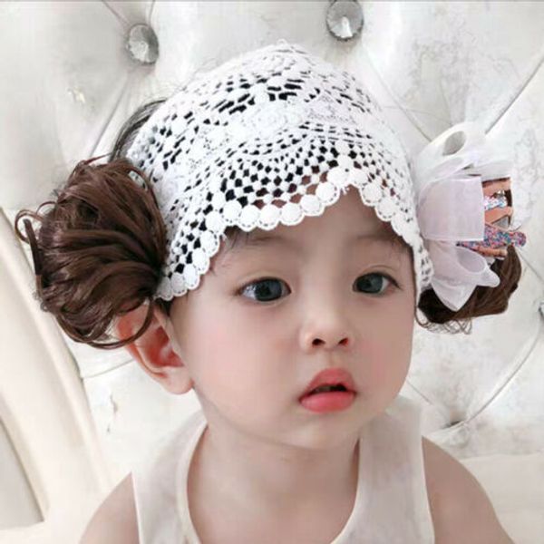

infant kids girls cute fashion beautiful floral headband headwear hairband party headwear, Slivery;white