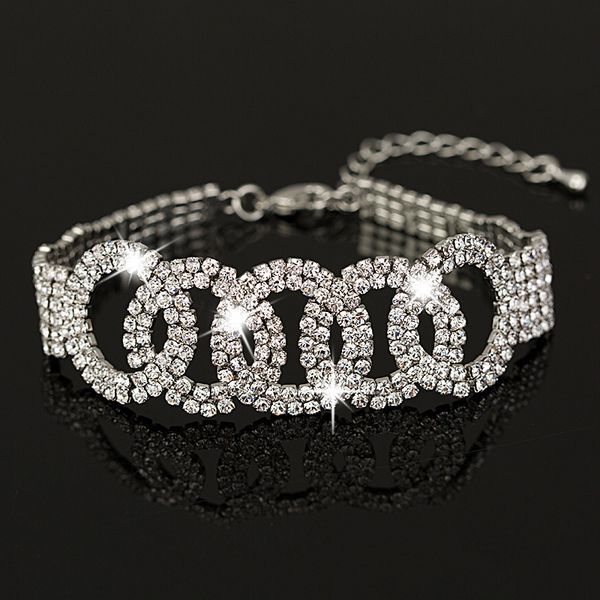 

link, chain own factory made bracelete pulseiras austrian crystal womens bracelet jewelry fashion wedding bracelets accessories b014, Black