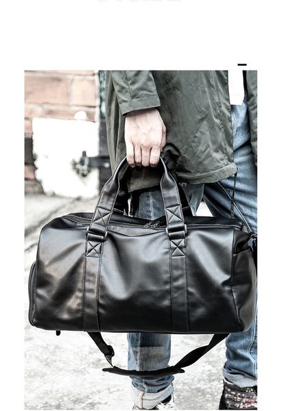 

fashion men's travel bags luggage waterproof suitcase duffel bag big large capacity bags casual high-capacity pu leather handbag 1080g