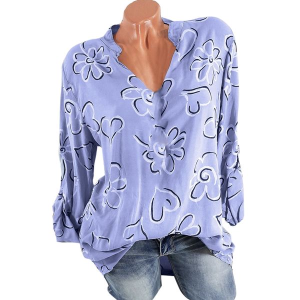 

plus size 5xl womens and blouses vintage print long sleeve shirt 2018 women clothes korean ladies fashion clothing, White