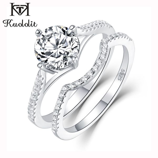 

kuololit sona diamonds ring for women 925 sterling silver ring engagement wedding band bridal vintage stacking fine jewelry, Golden;silver