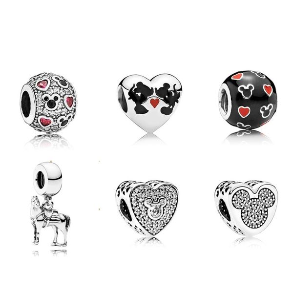 

new 100% 925 sterling silver charm piercing heart hollow crystal fit european women 791477enmx 792049cz 792050cz 791457cz 791818mop, Black