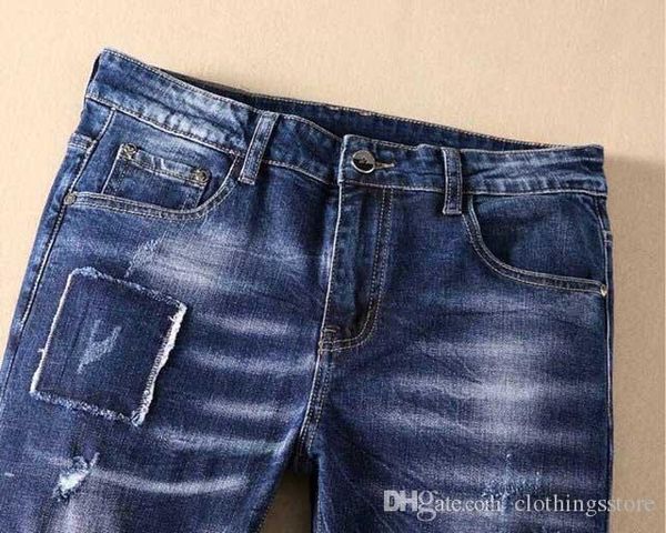 

д2 мужские дизайнерские джинсы высокого класса тонкий джинсы роскошные повседневные брюки качество мотоцикл джинсовые брюки хип-хоп джинсы о, Blue