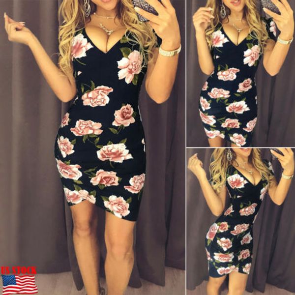 

sleeveless floral dress lady women boho floral short mini dress evening party summer lady bodycon sundress, Black;gray